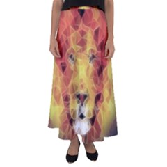 Fractal Lion Flared Maxi Skirt by Sudhe
