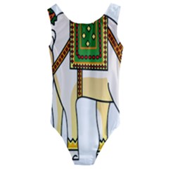 Elephant Indian Animal Design Kids  Cut-out Back One Piece Swimsuit by Sudhe