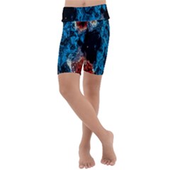 Abstract Fractal Magical Kids  Lightweight Velour Cropped Yoga Leggings by Sudhe