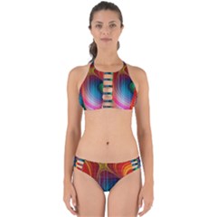 Background Color Colorful Rings Perfectly Cut Out Bikini Set by Sudhe