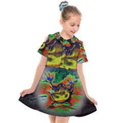 Abstract Transparent Background Kids  Short Sleeve Shirt Dress by Sudhe