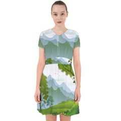 Forest Landscape Photography Illustration Adorable In Chiffon Dress by Sudhe