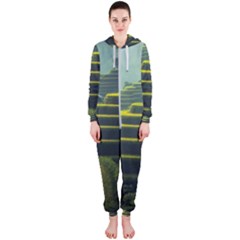Scenic View Of Rice Paddy Hooded Jumpsuit (ladies)  by Sudhe