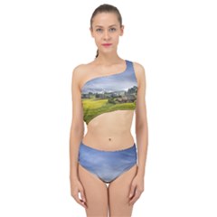 Vietnam Terraces Rice Silk Spliced Up Two Piece Swimsuit by Sudhe