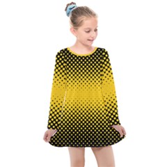 Dot Halftone Pattern Vector Kids  Long Sleeve Dress by Mariart