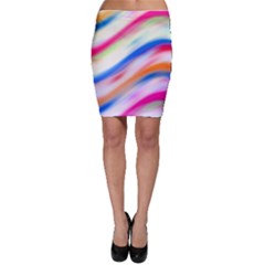 Vivid Colorful Wavy Abstract Print Bodycon Skirt by dflcprintsclothing