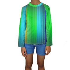 Lines Rainbow Colors Spectrum Color Kids  Long Sleeve Swimwear by Pakrebo