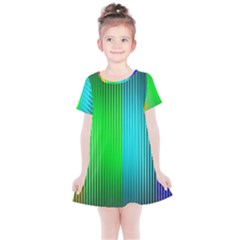 Lines Rainbow Colors Spectrum Color Kids  Simple Cotton Dress by Pakrebo
