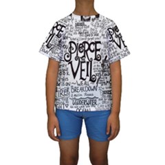 Pierce The Veil Music Band Group Fabric Art Cloth Poster Kids  Short Sleeve Swimwear by Sudhe