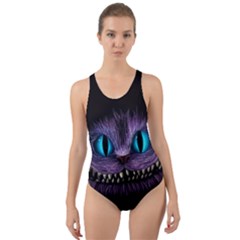 Cheshire Cat Animation Cut-out Back One Piece Swimsuit by Sudhe