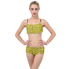 Gilet Jaune Pattern Yellowvests Cowcow Gilet Jaune Pattern Funny Yellow Vests Layered Top Bikini Set by snek