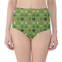 St Patricks Day Pattern Classic High-waist Bikini Bottoms by Valentinaart
