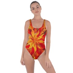 Flower Blossom Red Orange Abstract Bring Sexy Back Swimsuit by Pakrebo