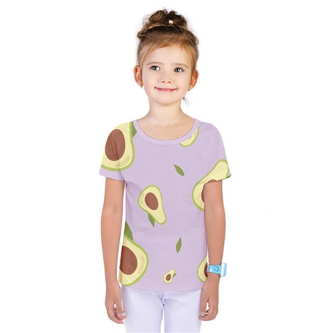 Avocado Green With Pastel Violet Background2 Avocado Pastel Light Violet Kids  One Piece Tee by genx
