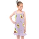 Avocado Green With Pastel Violet Background2 Avocado Pastel Light Violet Kids  Overall Dress View1