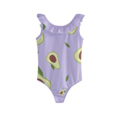 Avocado Green With Pastel Violet Background2 Avocado Pastel Light Violet Kids  Frill Swimsuit by genx