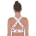 Red Apple Core Funny Retro Pattern Half on white background Cross Back Sports Bra View2