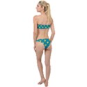 Toast With Cheese Funny Retro Pattern Turquoise Green Background Classic Bandeau Bikini Set View2