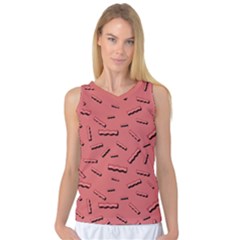 Funny Bacon Slices Pattern Infidel Vintage Red Meat Background  Women s Basketball Tank Top by genx
