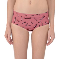 Funny Bacon Slices Pattern Infidel Vintage Red Meat Background  Mid-waist Bikini Bottoms by genx