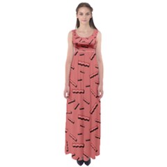 Funny Bacon Slices Pattern Infidel Vintage Red Meat Background  Empire Waist Maxi Dress by genx