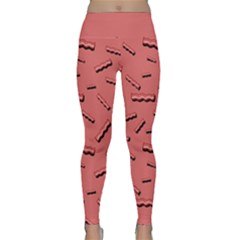 Funny Bacon Slices Pattern Infidel Vintage Red Meat Background  Lightweight Velour Classic Yoga Leggings by genx