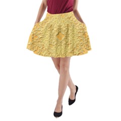 Elegant Decorative Floral Design A-line Pocket Skirt