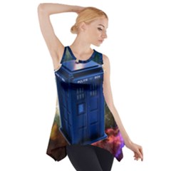 The Police Box Tardis Time Travel Device Used Doctor Who Side Drop Tank Tunic by Sudhe