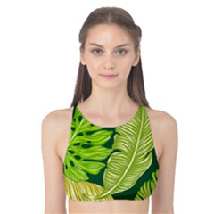 Tropical Green Leaves Tank Bikini Top by snowwhitegirl