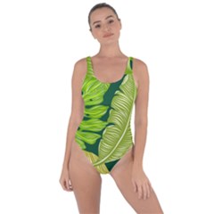 Tropical Green Leaves Bring Sexy Back Swimsuit by snowwhitegirl