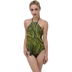 Electric Field Art Xlviii Go With The Flow One Piece Swimsuit by okhismakingart