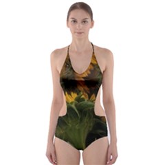 Bunch Of Sunflowers Cut-out One Piece Swimsuit by okhismakingart
