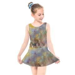 Abstract: Candle And Nail Polish Kids  Skater Dress Swimsuit by okhismakingart