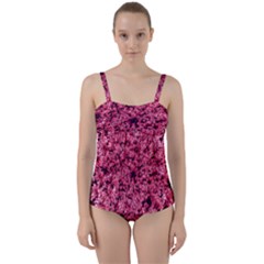 Queen Annes Lace In Red Part Ii Twist Front Tankini Set by okhismakingart