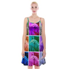 Color Block Queen Annes Lace Collage Spaghetti Strap Velvet Dress by okhismakingart