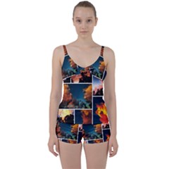 Sunset Collage Ii Tie Front Two Piece Tankini by okhismakingart