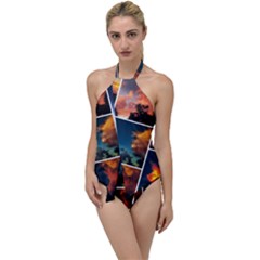 Sunset Collage Ii Go With The Flow One Piece Swimsuit by okhismakingart