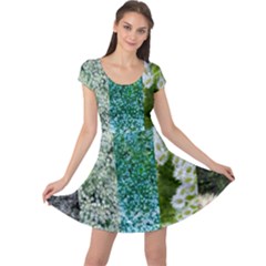 Queen Annes Lace Vertical Slice Collage Cap Sleeve Dress by okhismakingart