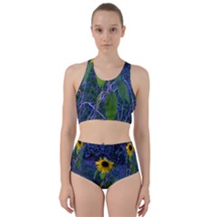 Blue Sunflower Racer Back Bikini Set by okhismakingart