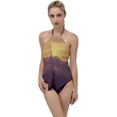Early Sunset Go With The Flow One Piece Swimsuit by okhismakingart