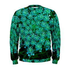 Turquoise Queen Anne s Lace Men s Sweatshirt by okhismakingart