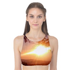 Mountain Sunset Tank Bikini Top by okhismakingart