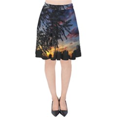 Sumac Sunset Velvet High Waist Skirt by okhismakingart
