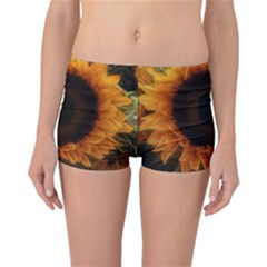Single Sunflower Reversible Boyleg Bikini Bottoms by okhismakingart