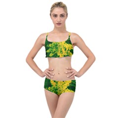 Yellow Sumac Bloom Layered Top Bikini Set by okhismakingart