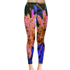 Yellow, Pink, And Blue Sumac Bloom Inside Out Leggings by okhismakingart