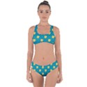 Toast With Cheese Pattern Turquoise Green Background Retro funny food Criss Cross Bikini Set View1