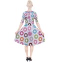 Donut pattern with funny candies Quarter Sleeve A-Line Dress View2
