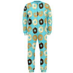 Donuts Pattern With Bites Bright Pastel Blue And Brown Onepiece Jumpsuit (men)  by genx