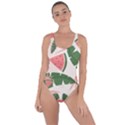 Tropical Watermelon Leaves Pink and green jungle leaves retro Hawaiian style Bring Sexy Back Swimsuit View1